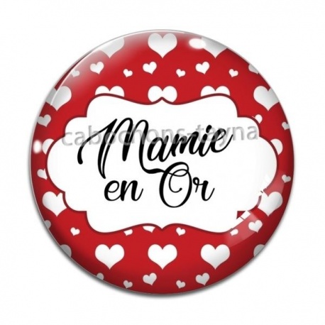 Cabochon Verre - mamie en or