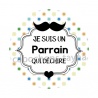 cabochon je suis un parrain qui déchire- Magnet