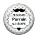 Cabochon Résine - cabochon je suis un parrain qui déchire- Magnet