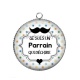 Pendentif Cabochon Argent - cabochon je suis un parrain qui déchire- Magnet