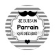 je suis un parrain qui déchire- cabochon verre- résine