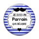 Cabochon Verre -  je suis un parrain qui déchire- cabochon verre- résine