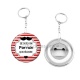 Porte clés décapsuleur -  je suis un parrain qui déchire- cabochon- magnet