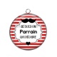 Pendentif Cabochon Argent -  je suis un parrain qui déchire- cabochon- magnet