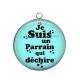 Pendentif Cabochon Argent - cabochon je suis un parrain qui déchire