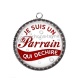 Pendentif Cabochon Argent - cabochon je suis un parrain qui déchire- décapsuleur