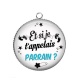 Pendentif Cabochon Argent - Cabochon et si je t'appelais parrain- magnet