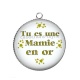 Pendentif Cabochon Argent - mamie en or