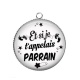 Pendentif Cabochon Argent - Cabochon et si je t'appelais parrain- magnet