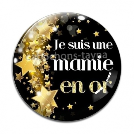 Cabochon Verre - mamie en or