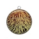Pendentif Cabochon Argent -  cabochon fond zébre- Pendnetif résine