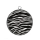 Pendentif Cabochon Argent -  cabochon fond peau d'animaux- Pendentif résine