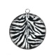 Pendentif Cabochon Argent -  cabochon fond peau d'animaux- Pendentif résine
