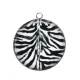 Pendentif Cabochon Argent -  cabochon fond peau d'animaux- Pendentif résine