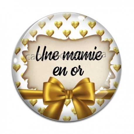 Cabochon Verre - mamie en or