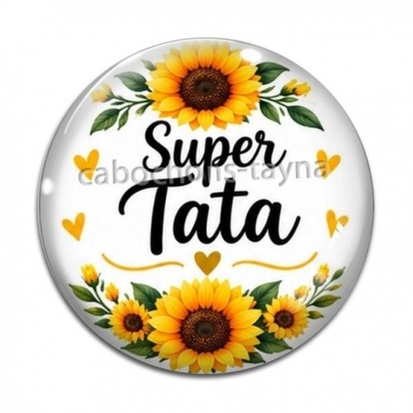 Cabochon Verre - Cabochon super tata- Porte clés tata