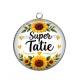 Pendentif Cabochon Argent - Cabochon super tatie- Porte clés tatie