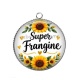 Pendentif Cabochon Argent - Cabochon super frangine- Porte clés frangine