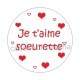 cabochon je t'aime soeurette