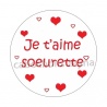 cabochon je t'aime soeurette