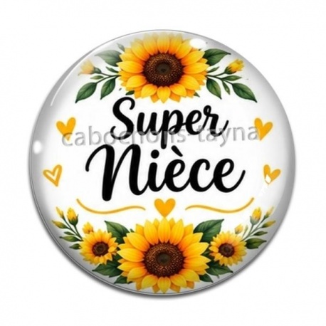 Cabochon Verre - cabochon super nièce- Porte clé nièce