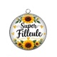 Pendentif Cabochon Argent - cabochon super filleule- Miroir filleule