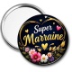 Miroir de poche - super marraine- cabochon verre ou résine