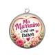 Pendentif Cabochon Argent - ma marraine c'est un trésor- cabochon- miroir- magnet