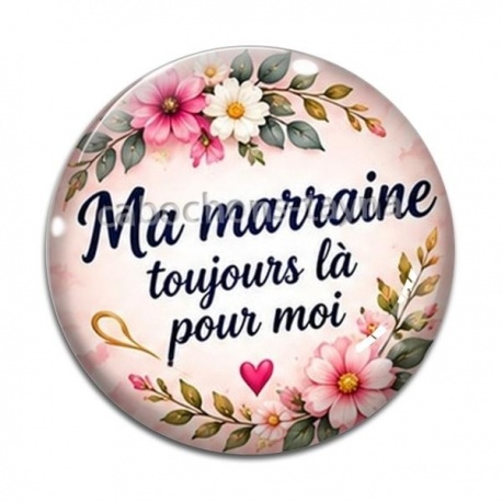 Cabochon Verre - ma marraine toujours là pour moi