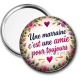 Miroir de poche - une marraine c'est une amie pour toujours- cabochon verre