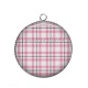 Pendentif Cabochon Argent - cabochon fond carreaux rose