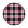 cabochon fond carreaux rose et noir