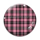 Cabochon Verre - cabochon fond carreaux rose