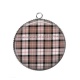 Pendentif Cabochon Argent - cabochon fond carreaux marron et noir