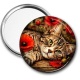 Miroir de poche - cabochon chat rayure- chat coquelicot