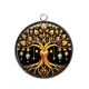 Pendentif Cabochon Argent - cabochon arbre de vie- verre ou résine