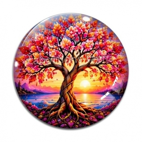 Cabochon Verre - cabochon arbre de vie- porte clé arbre de vie