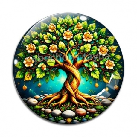 Cabochon Verre - cabochon arbre de vie- miroir arbre de vie