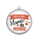 Pendentif Cabochon Argent - meilleure mamie