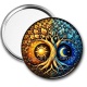 Miroir de poche - cabochon arbre de vie- arbre lune soleil