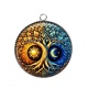 Pendentif Cabochon Argent - cabochon arbre de vie- arbre lune soleil