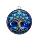 Pendentif Cabochon Argent - cabochon arbre de vie- verre ou résine