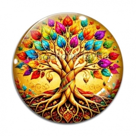 Cabochon Verre - cabochon arbre de vie- magnet arbre