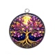 Pendentif Cabochon Argent - cabochon arbre de vie- verre ou résine