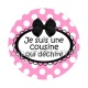 cabochon je suis une cousine qui déchire- magnet- porte clé