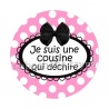 cabochon je suis une cousine qui déchire- magnet- porte clé