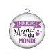 Pendentif Cabochon Argent - meilleure mamie