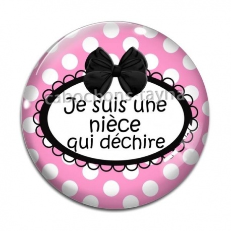 Cabochon Verre - cabochon je suis une nièce qui déchire- porte clé