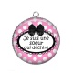 Pendentif Cabochon Argent - cabochon je suis une soeur qui déchire- miroir- porte clé