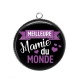 Pendentif Cabochon Argent - meilleure mamie